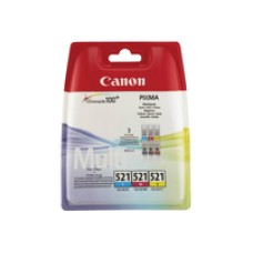 CANON 1LB CLI-521 C,M,Y ink cartridge cyan magenta and yellow standard capacity 3x9ml combopack blister without alarm – več za manj