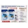 Mini foto papir komplet + GRATIS črnilo(45 listov: A4 230g 20x + A6 220g 25x, glossy, inkjet)