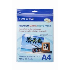 Premium mat foto papir Skyhorse A4, 50 listov, 180 g
