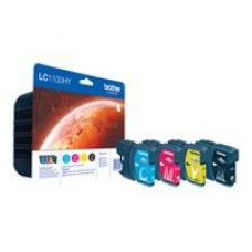 BROTHER LC-1100 ink cartridge black and tri-colour high capacity Bk: 19ml Cl: 16ml Bk: 900 Cl: 750 pages 4-pack blister