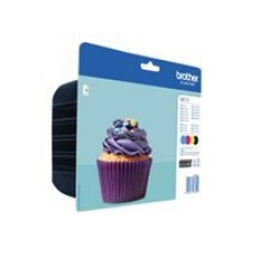 BROTHER LC-123 ink cartridge black and tri-colour standard capacity 1-pack blister without alarm