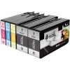 Set kompatibilnih kartuš nadomešča HP 953XL (L0S70AE) + 953XL (L0S70AE) + 953XL (F6U16AE) + 953XL (F6U17AE) + 953XL (F6U18AE) – 5× set (2× črna + cyan + magenta + rumena)