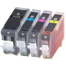 Set kompatibilnih kartuš nadomešča Canon PGI-5BK + CLI-8C + CLI-8M + CLI-8Y – 4× barvni set