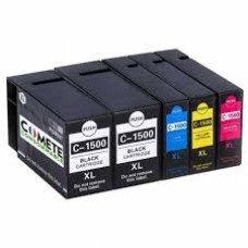 Set kompatibilnih kartuš nadomešča Canon PGI-1500XLBK + PGI-1500XLBK + PGI-1500XLC + PGI-1500XLM + PGI-1500XLY – 5× set (2× črna + cyan + magenta + rumena)